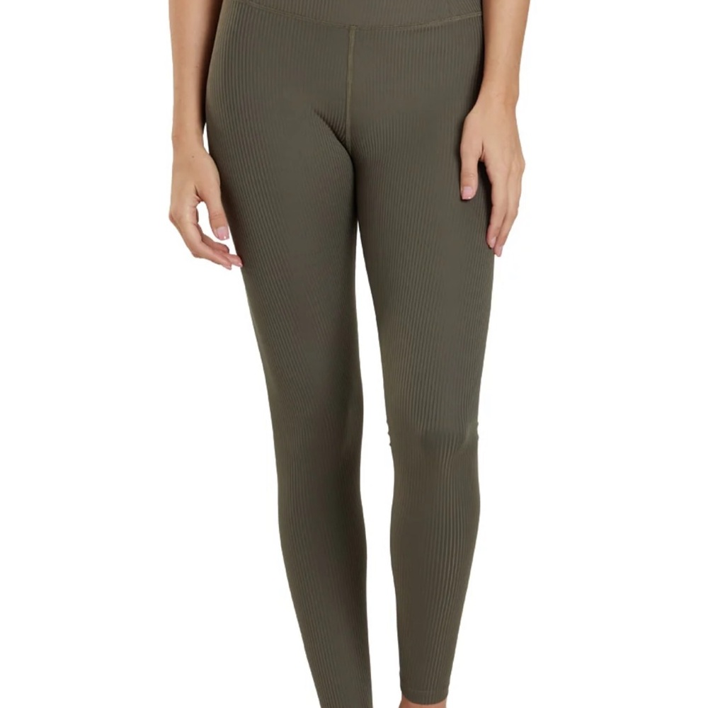 Olive Green Girlfriend Collective Ribbed Leggings